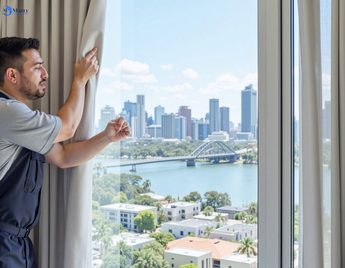 Professional curtain steam cleaning service norwell QLD by Matty Curtain Cleaning